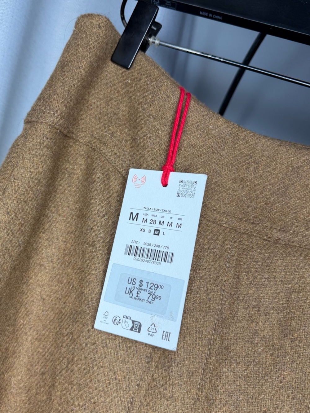 NWT Zara Woman SRPLS Asymmetric Pleated Wool Blend Skirt Size M Medium - Picture 3 of 5